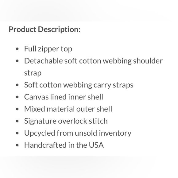 Refried Upcycled Weekender Bag Cream/Floral NWT - Picture 7 of 8